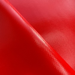 Ткань ПВХ 600 гр/м2 плотная, Красный (Ширина 150см), на отрез  в Нефтекамске