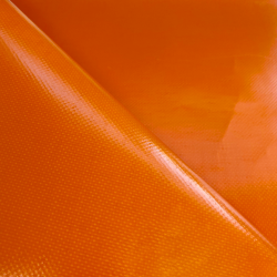 Тентовый материал ПВХ 450 гр/м2, Оранжевый (Ширина 160см), на отрез  в Нефтекамске, 450 г/м2, 699 руб