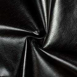 Ткань Дерматин (Кожзам) для мебели, цвет Черный (на отрез)  в Нефтекамске