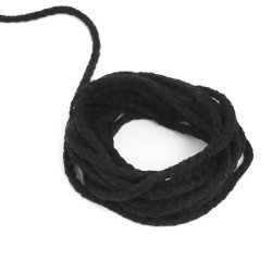 Шнур для одежды тип 2, цвет Чёрный (плетено-вязаный/полиэфир)  в Нефтекамске